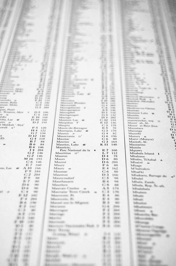 list, surnames, table, personal data, data, column, position, paper, index, book, letters, list, list, list, data, index, index, index, index, index